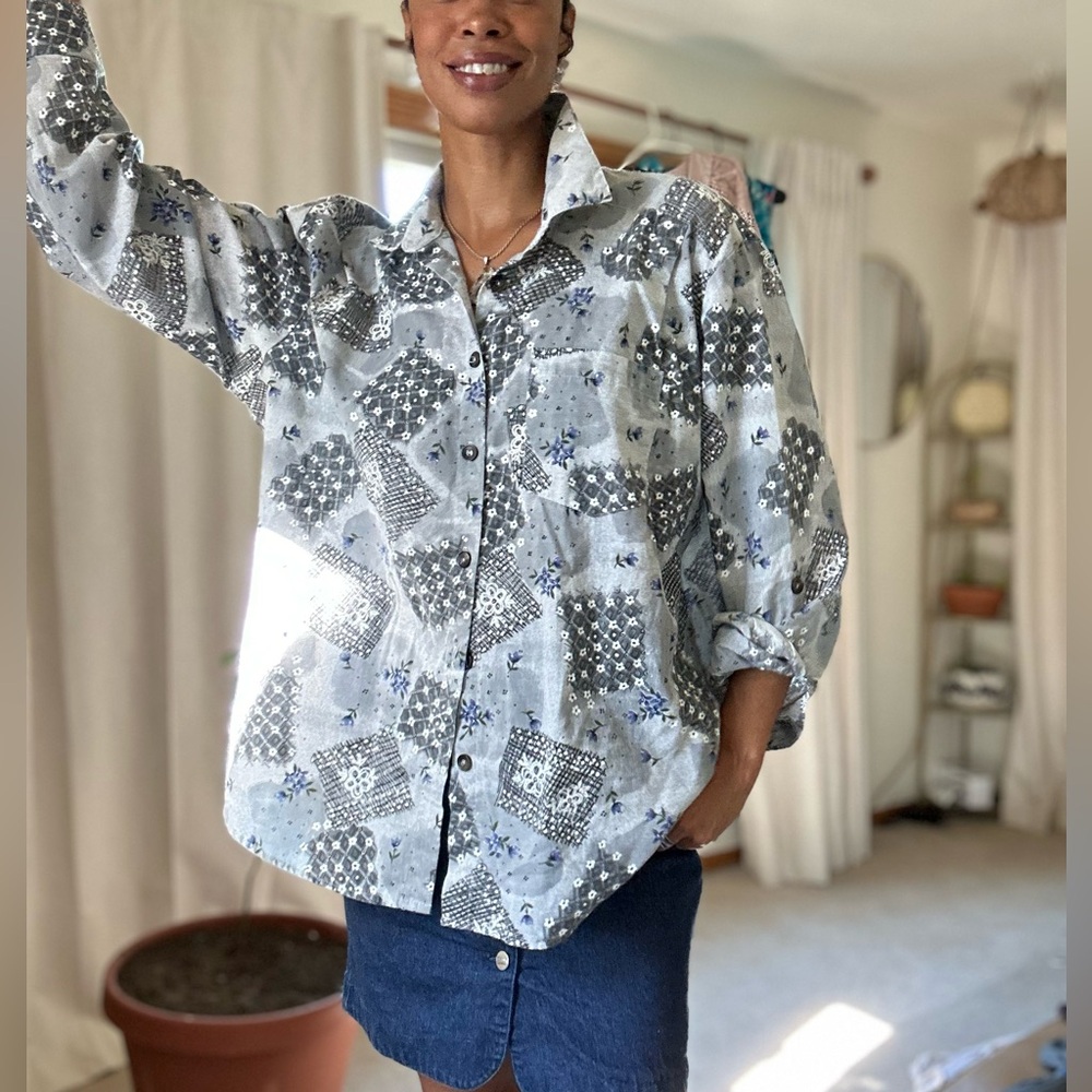 Vintage patchwork button down - Picture 3 of 5